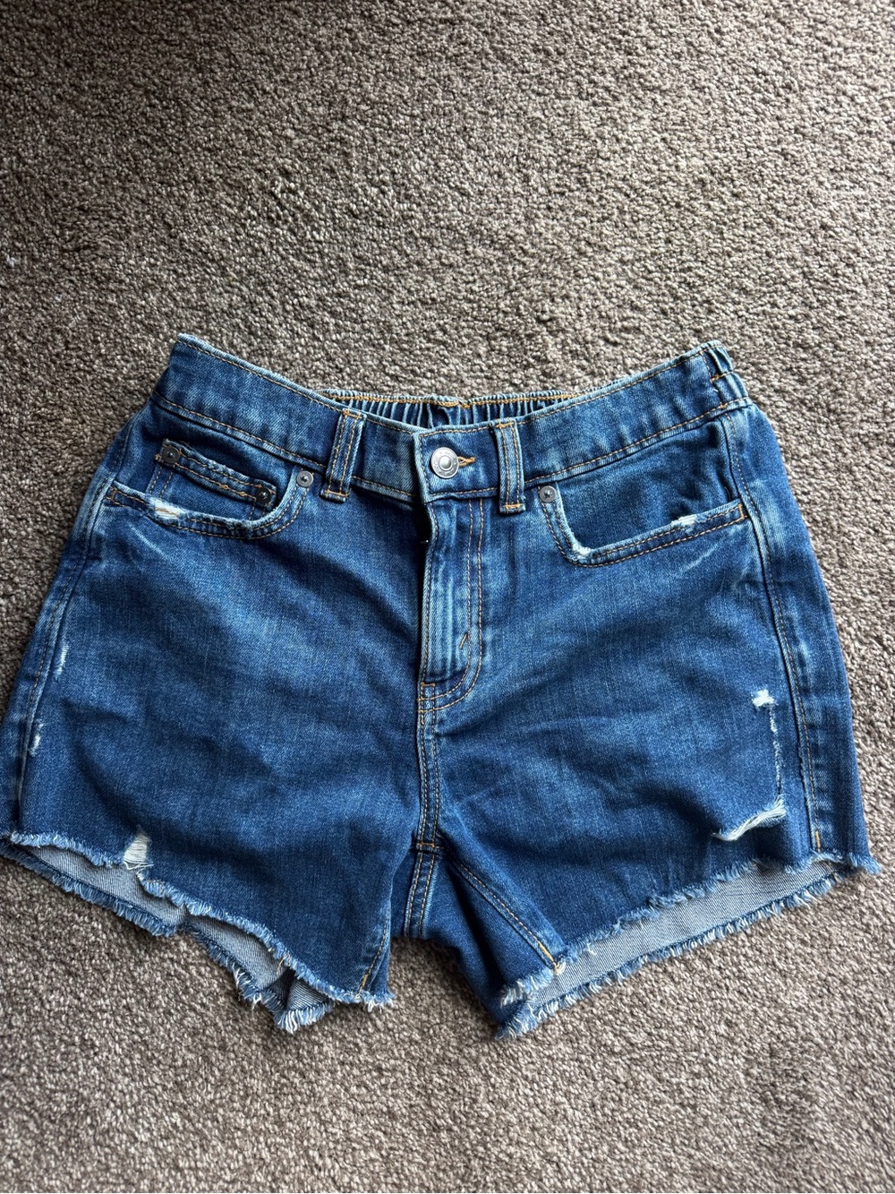 aerie Blue Distressed Denim Jean Shorts